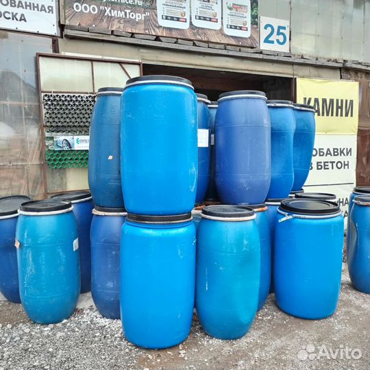 Бочка пластиковая 65 л, 170л, 200л, 240л