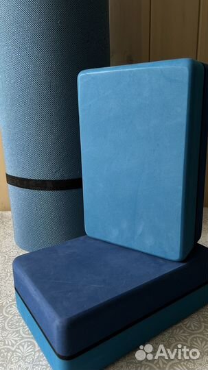 Коврик туристический пенка и блоки для йоги