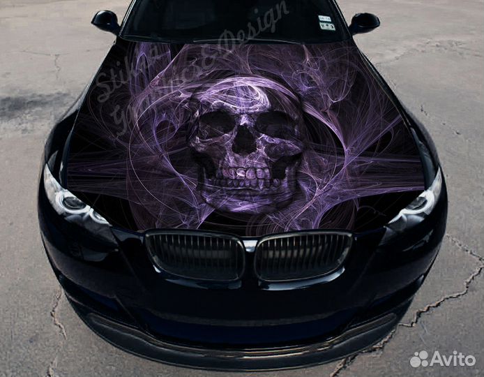 Виниловая наклейка на капот (винилография) Череп