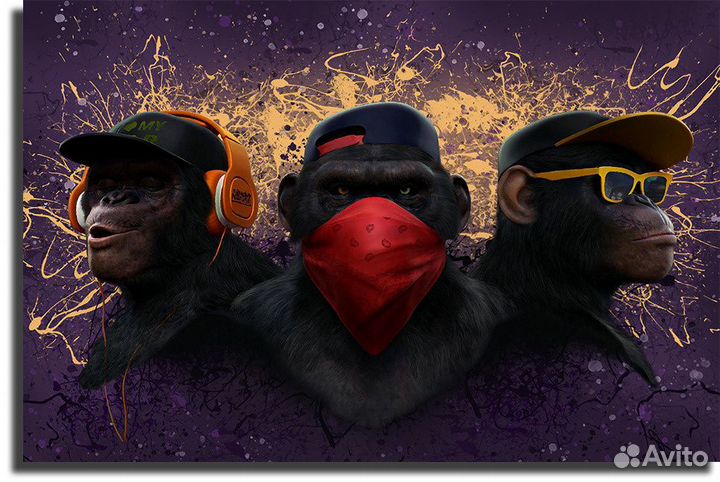 Популярная картина три обезьяны