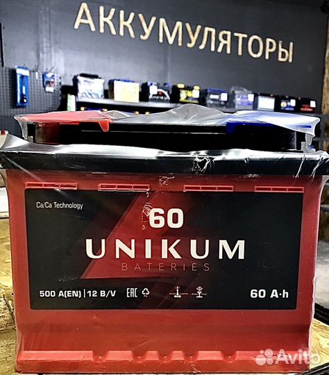 Unikum 60Ah 500A (Прямая полярность)