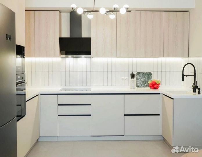 Кухня угловая с островом