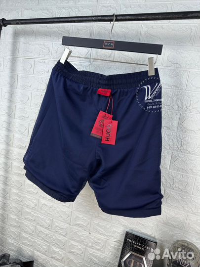 Шорты плавательные с сеточкой Hugo Blue