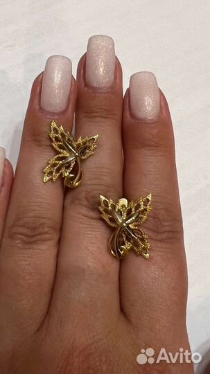 Золотые серьги СССР 750 пробы