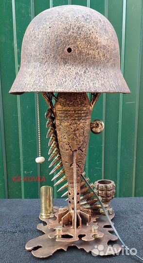 Антуражный ночник из немецкой каски и чешский штык