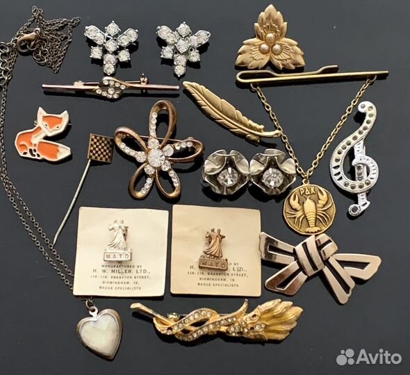 Винтаж украшения СССР Англия,сердце лиса коала