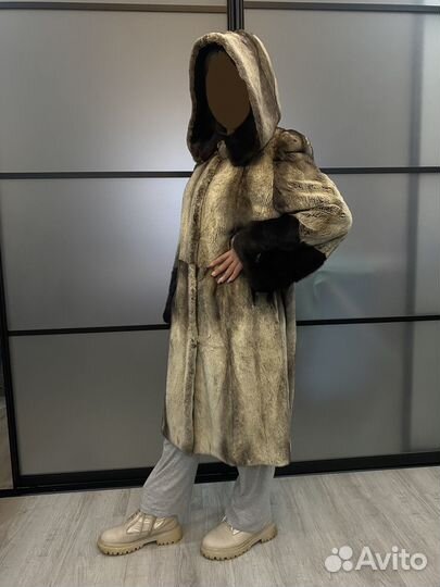 Шуба норковая с капюшоном