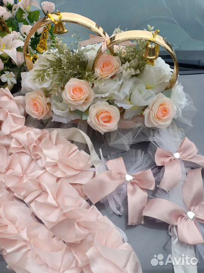 Кольца, ленты на свадебную машину