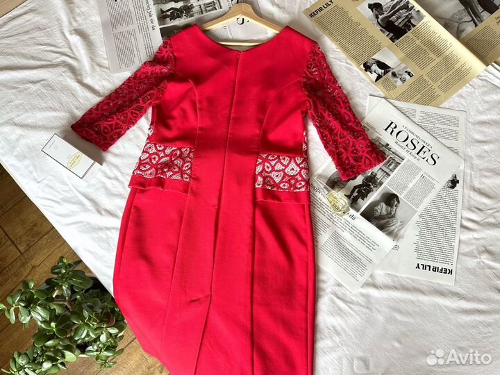 Платье женское красное 50