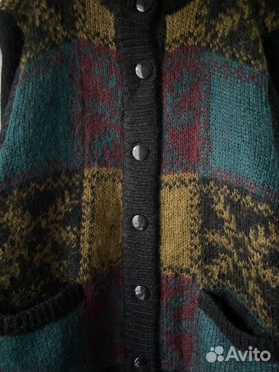 Винтажный кардиган в клетку