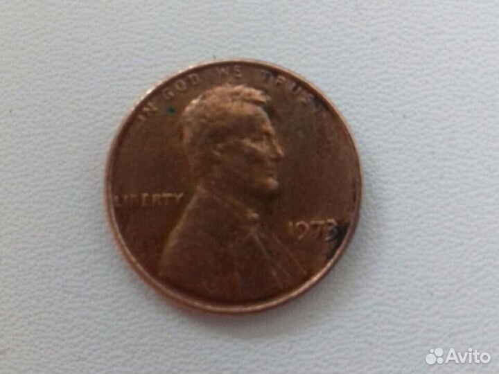 Монета. 1 цент. 1973. USA - 5 шт. Есть два квотера