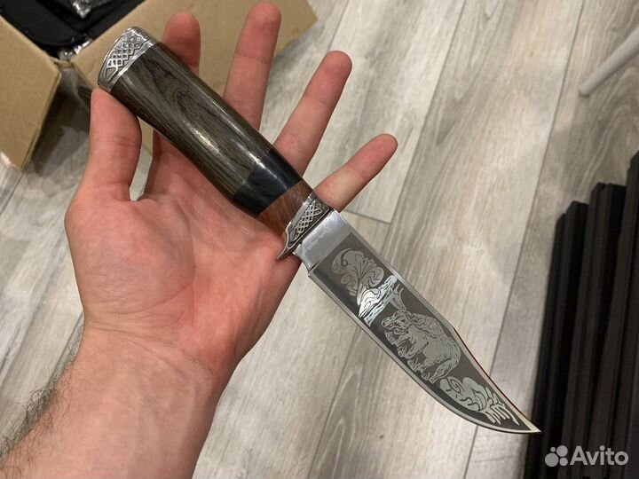 Разделочный нож Лось с гравировкой