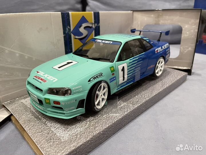 Модель 1:18 Nissan skyline gtr r34 Falken