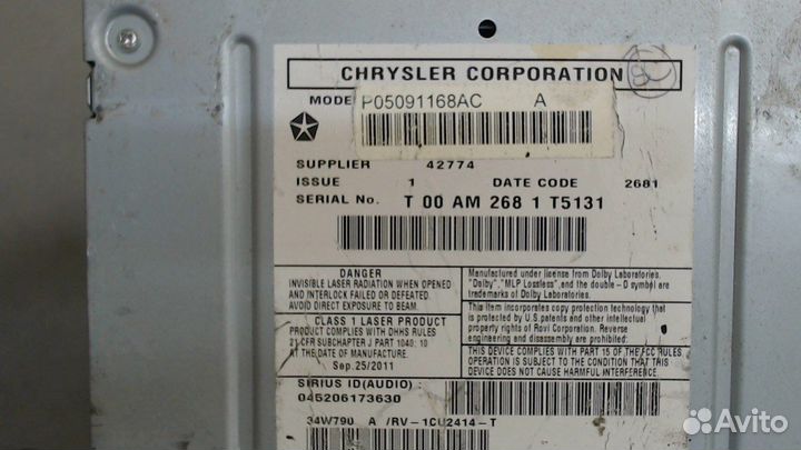 Магнитола Jeep Compass, 2012