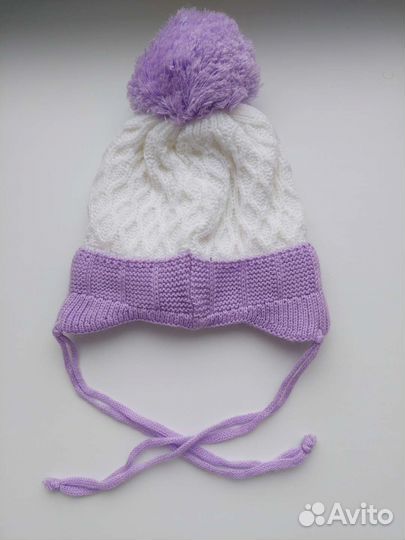 2 демисезонных шапочки на девочку 3-6мес