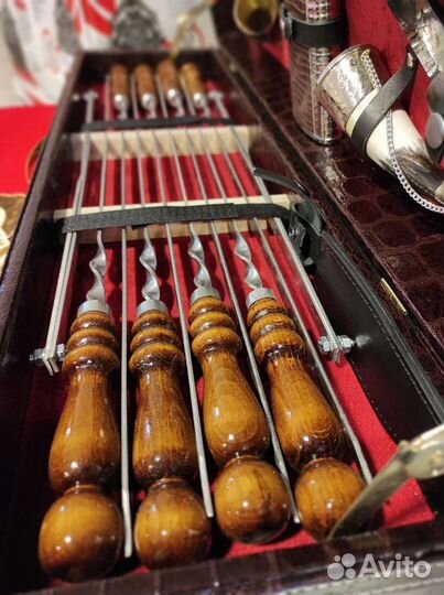Набор шампуров подарочный с рогами