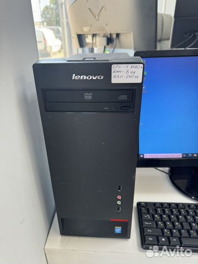 Мощный пк lenovo на i5-3470s c ssd + монитор 19