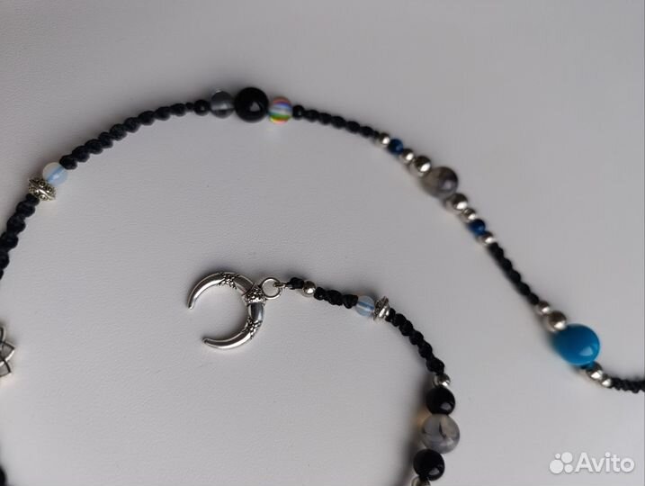 Лула черная с камнями и луной