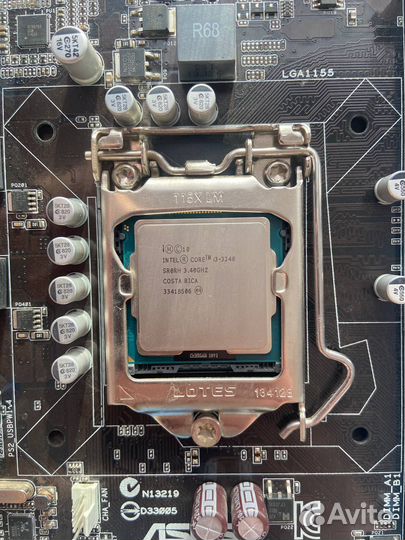 Материнская плата asus H61M-K с процессором