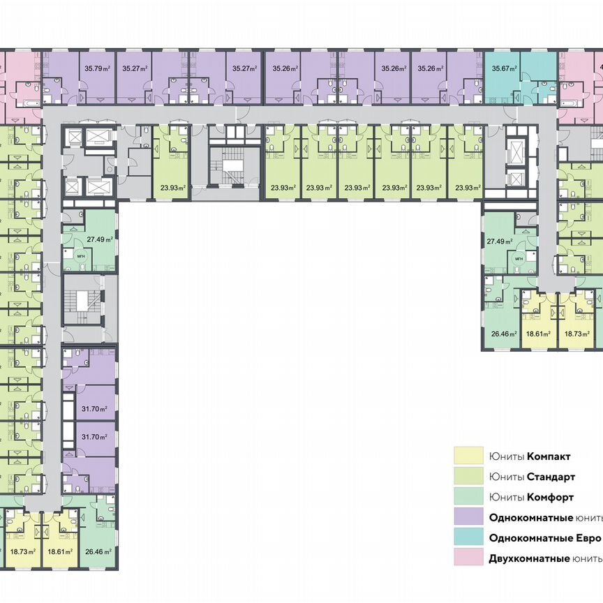 2-к. апартаменты, 48,8 м², 3/21 эт.