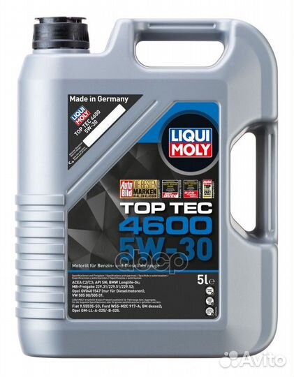 5W-30 Top Tec 4600, 5л (нс-синт.мотор.масло)