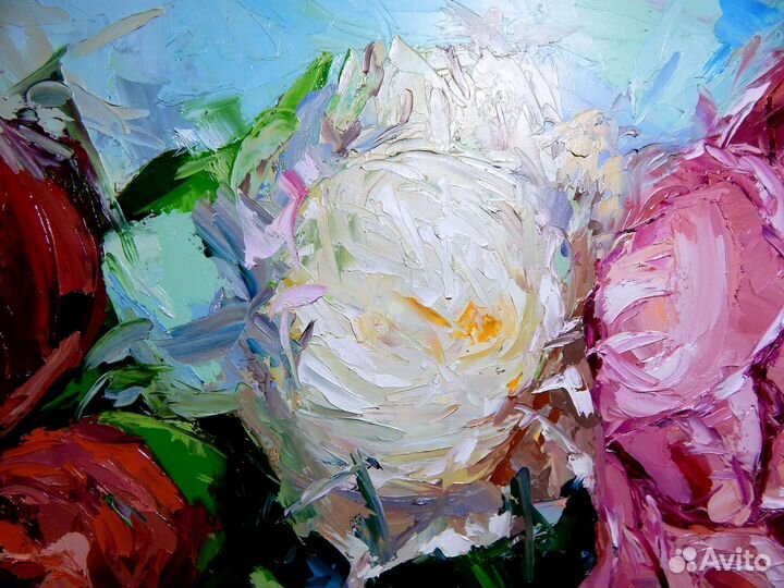 Интерьерная картина с цветами, пионы