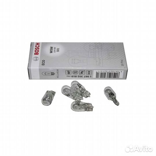 Лампа накаливания сигнальная w5w w2.1x9.5d eco 12v