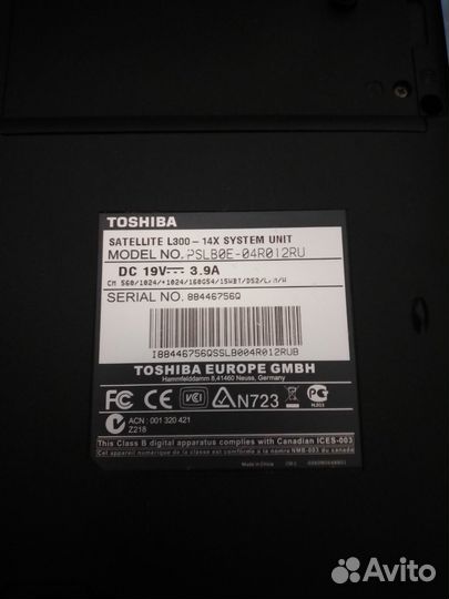 Ноутбук toshiba satellite