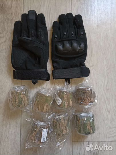 Тактические перчатки,маскировочная лента