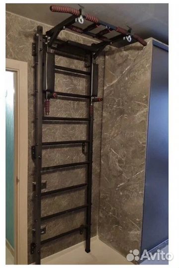 Шведская стенка с турником и брусьями