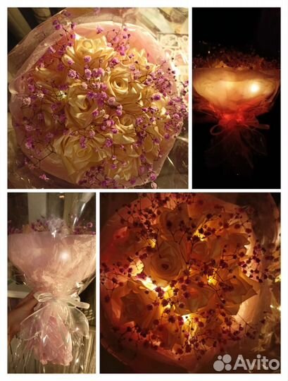 Букет роз из ленты