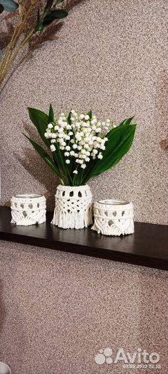 Подсвечники макраме