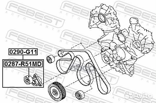 Натяжитель ремня 0290-G11 Febest