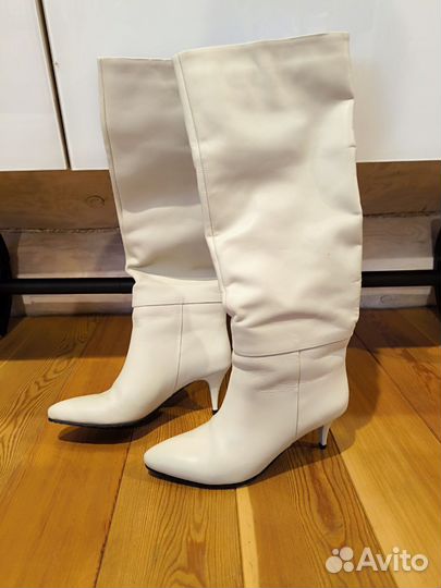 Кожаные сапоги трубы