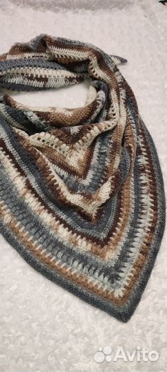 Вязаный бактус. Бактус. Платок на шею. Шарф