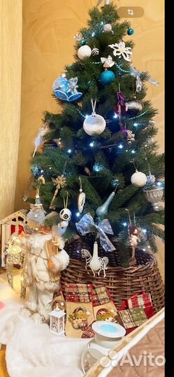 Елка 160 см литая с игрушками