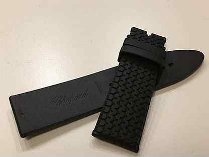 High quality 23.5mm Black rubber Weave wtach band Silicone strap For Chaumet
