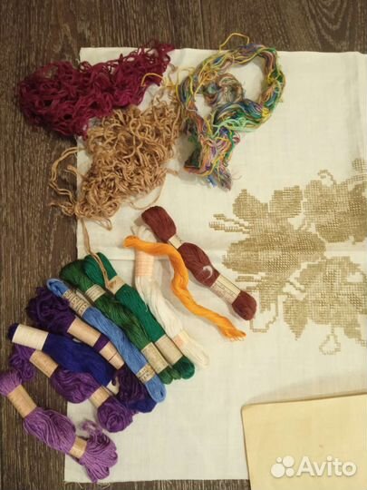 Вышивка дорожка +нитки СССР