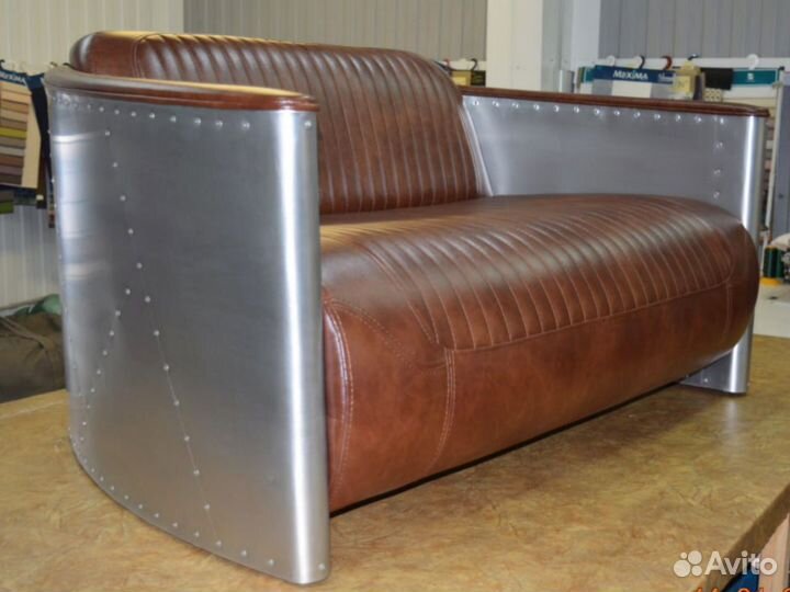 Диван с металлом двухместный Авиатор