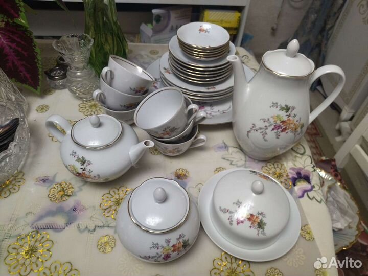 Сервиз чайный гдр, кленовые листья