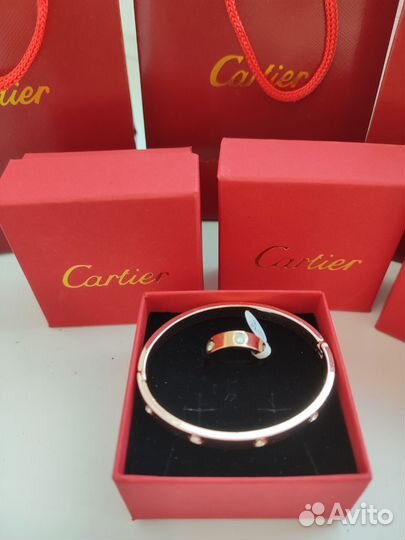 Подарочный комплект в стиле Картье кольцо,браслет
