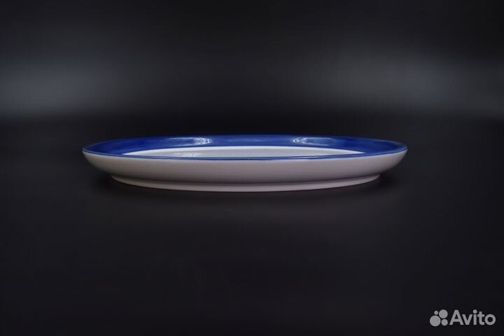 Блюдо д/блинов с/кр 23см синие цветы