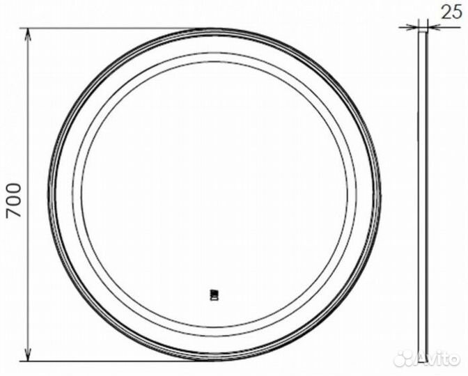 Зеркало Comforty Ереван 70 с системой антизапотевания белое матовое