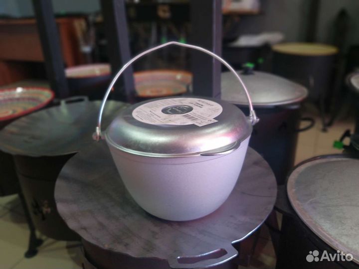 Казан походный 5л с дужкой и крышкой-сковородой