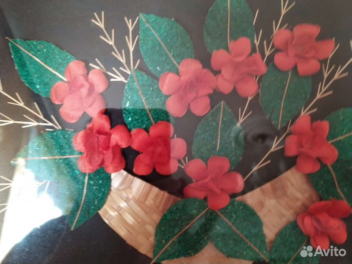 Картина-пано. Корзина с цветами