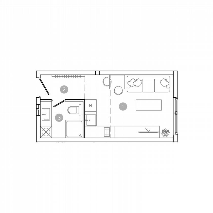 Квартира-студия, 20,8 м², 9/21 эт.