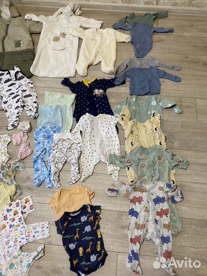 Пакет детских вещей с рождения до 3/4х месяцев