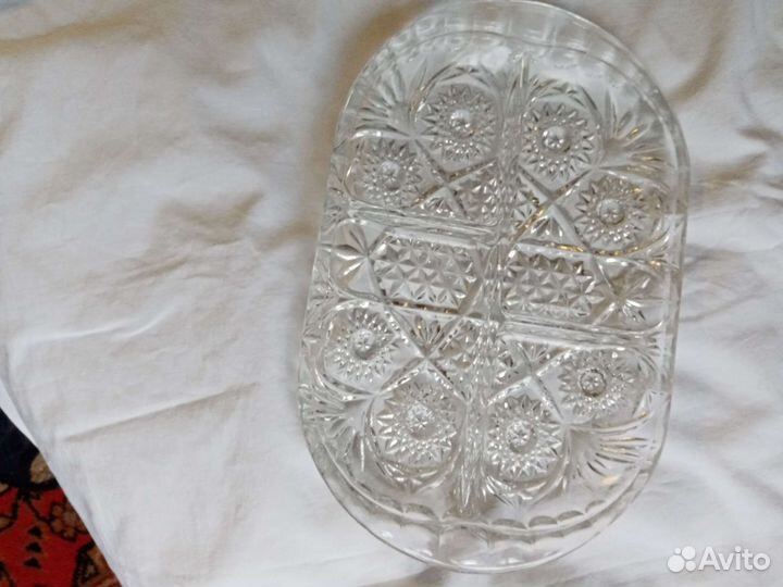 Хрустальная менажница из СССР