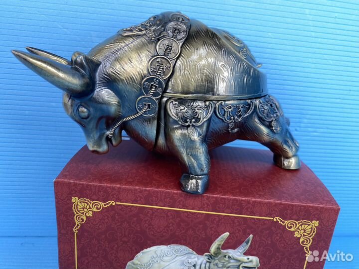 Пепельница бездымная Металл Денежный бык