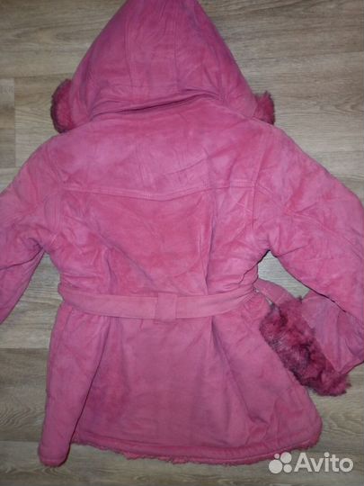 Новая зимняя искусственная дубленка девочкам 5-7 л